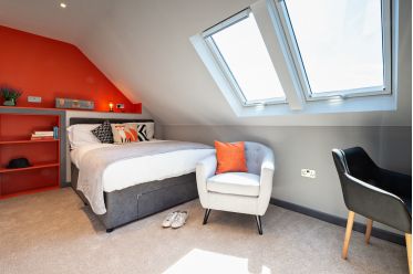 Modern bedroom design for a shared rental house