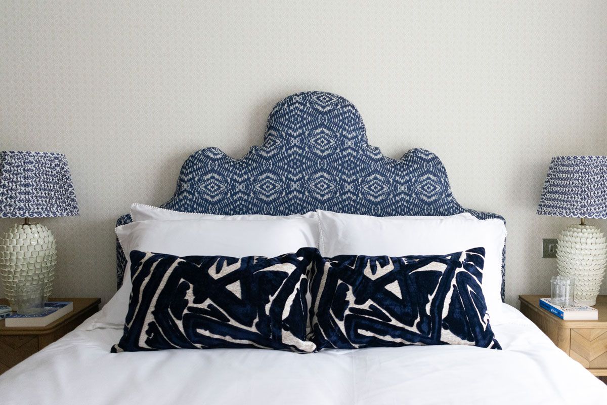 blue-statement-headboard-and-bed-interior-styling